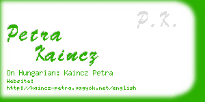 petra kaincz business card